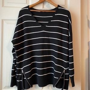 Black and White Striped Sweater